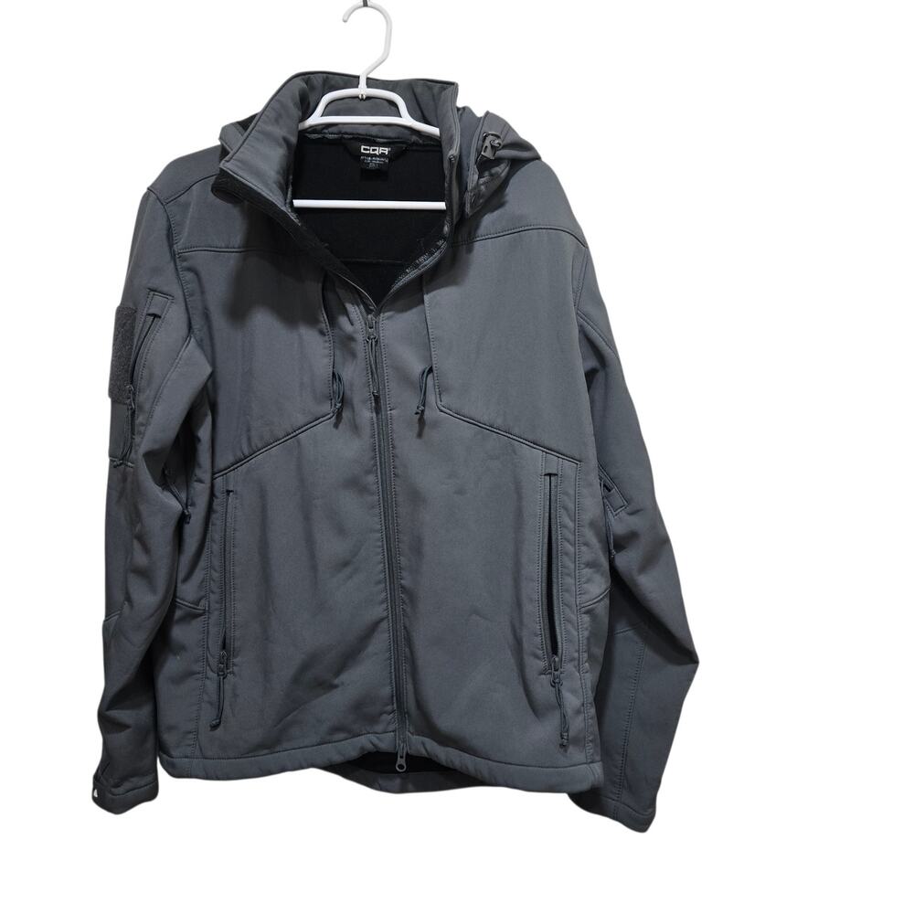 CQR Men’s Medium Gray Tactical Softshell Jacket Removable Hood